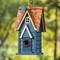 Glitzhome® 12" Retro Blue Distressed Cottage Birdhouse